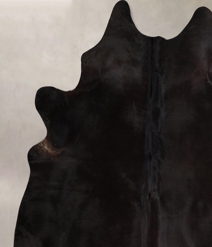Solid Black X-Large Brazilian Cowhide Rug 7'6"H x 6'4"W #A44836 by Hudson Hides