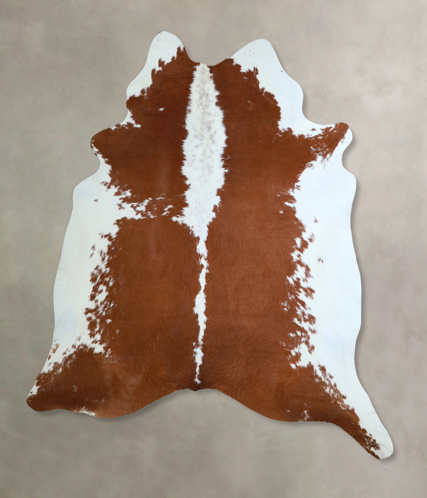 Brown and White X-Large Brazilian Cowhide Rug 7'8"H x 6'6"W #A44839 by Hudson Hides