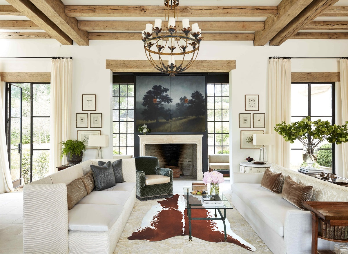 Brown and White X-Large Brazilian Cowhide Rug 7'8"H x 6'6"W #A44839 by Hudson Hides