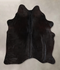 Solid Black Large Brazilian Cowhide Rug 6'5