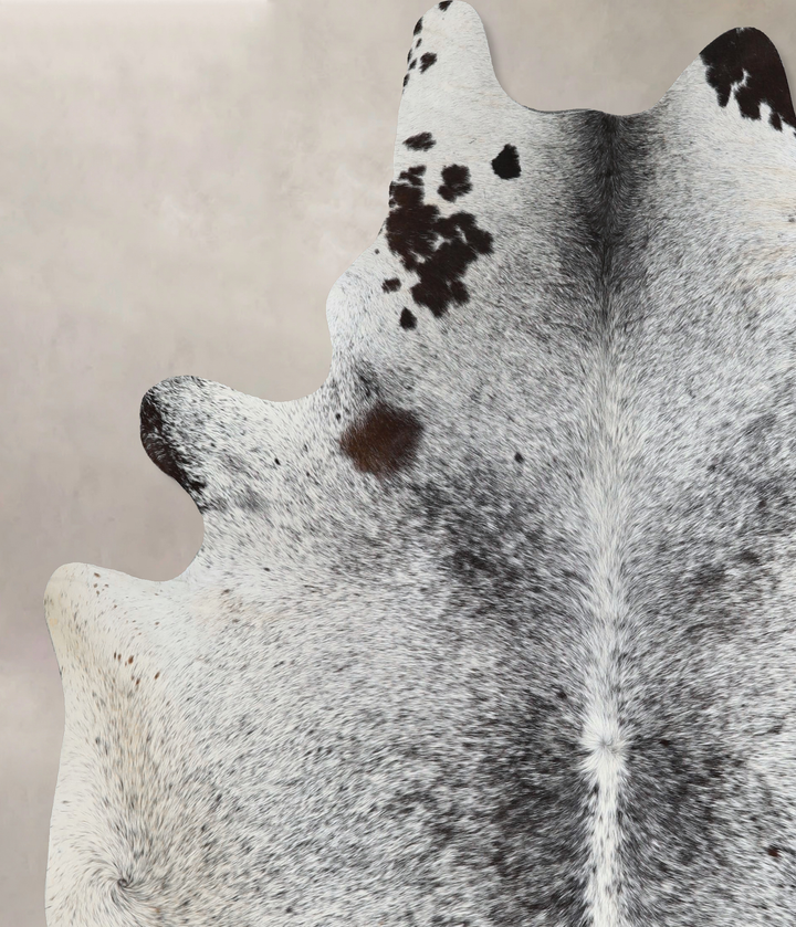 Salt and Pepper Black X-Large Brazilian Cowhide Rug 7'5"H x 5'10"W #A44854 by Hudson Hides