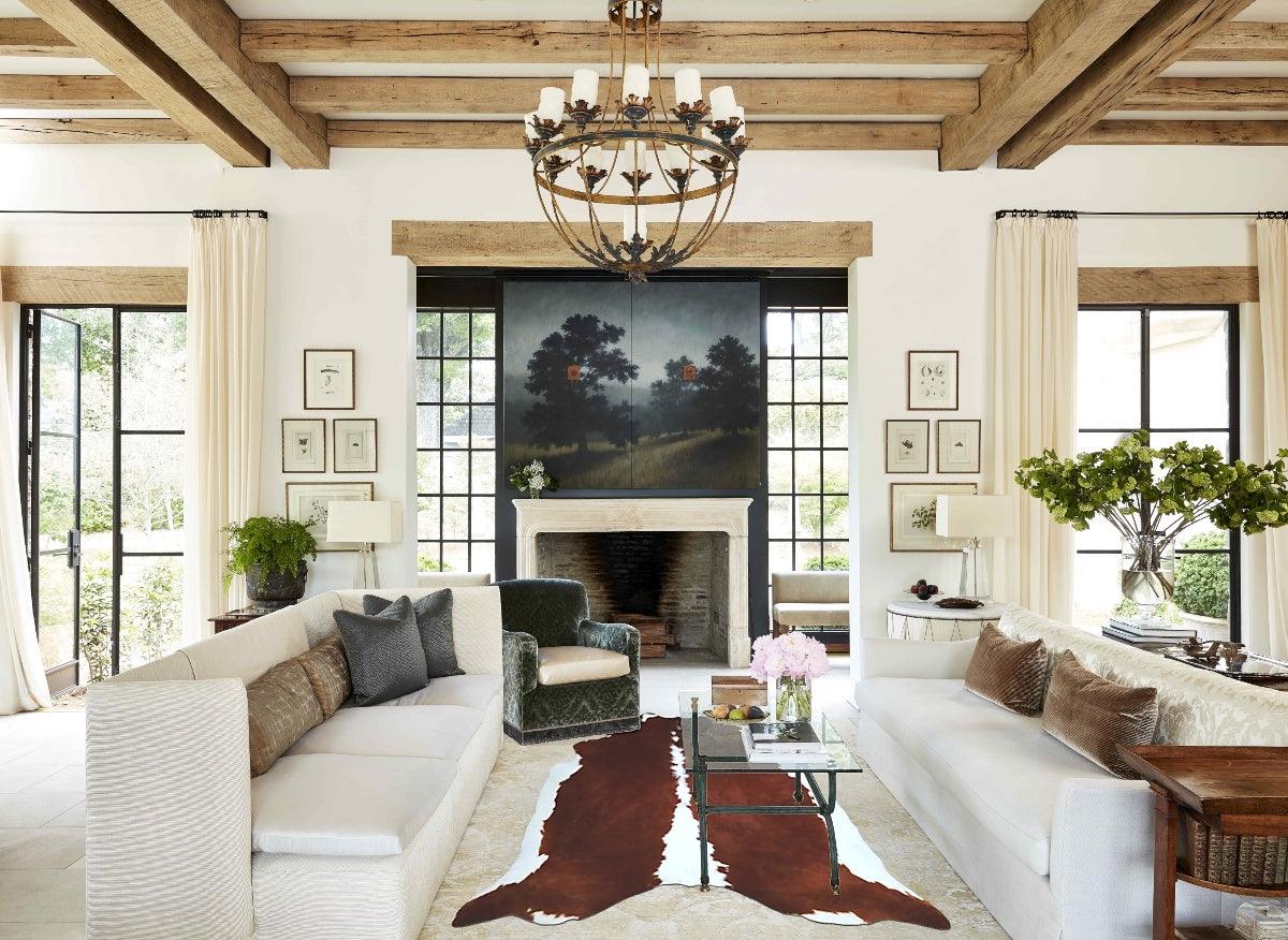 Hereford XX-Large Brazilian Cowhide Rug 7'5"H x 7'1"W #A44863 by Hudson Hides