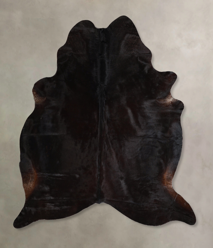 Solid Black X-Large Brazilian Cowhide Rug 6'10"H x 5'11"W #A44869 by Hudson Hides