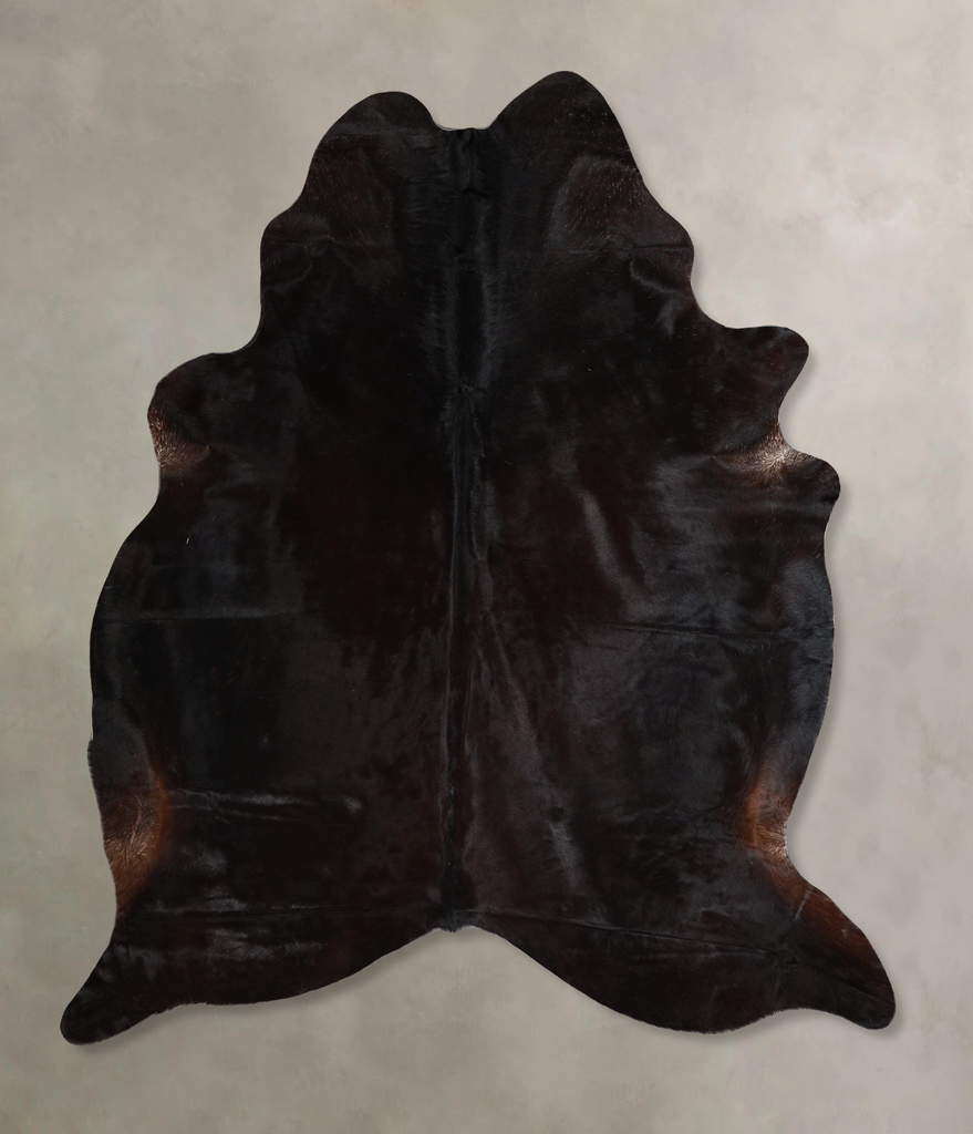 Solid Black X-Large Brazilian Cowhide Rug 6'10"H x 5'11"W #A44869 by Hudson Hides