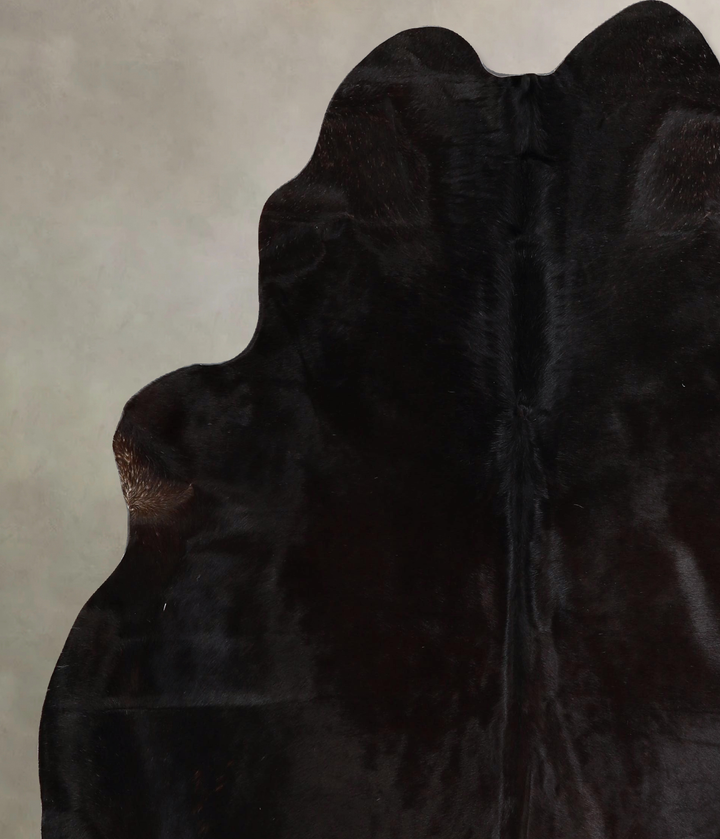Solid Black X-Large Brazilian Cowhide Rug 6'10"H x 5'11"W #A44869 by Hudson Hides