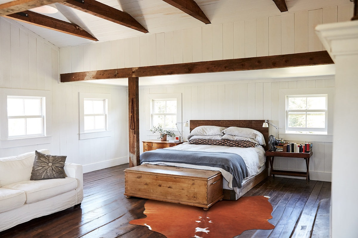 Brown and White Regular Cowhide Rug #A44871