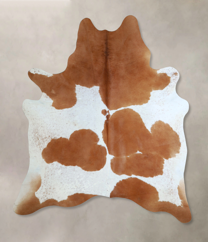 Brown and White X-Large Brazilian Cowhide Rug 7'7"H x 6'3"W #A44874 by Hudson Hides