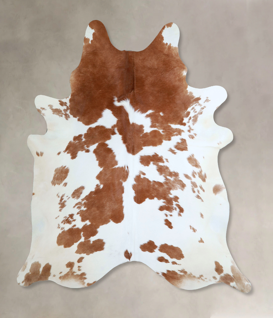 Brown and White X-Large Brazilian Cowhide Rug 7'3"H x 6'6"W #A44875 by Hudson Hides