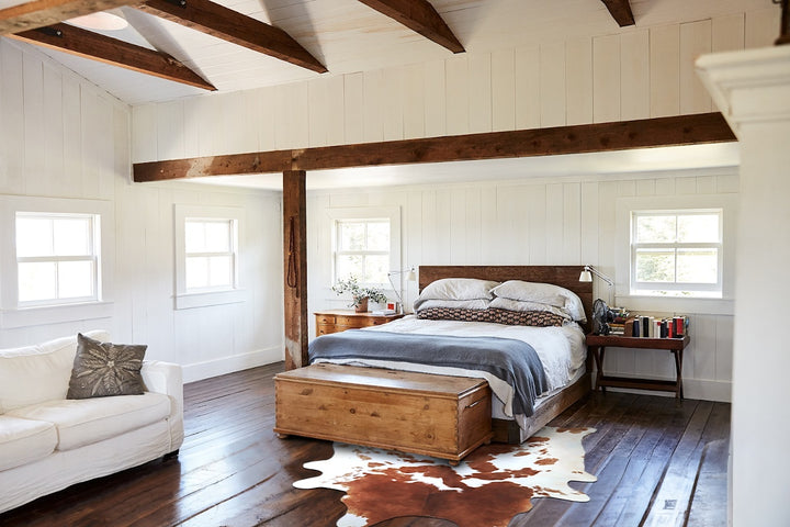 Brown and White X-Large Brazilian Cowhide Rug 7'3"H x 6'6"W #A44875 by Hudson Hides