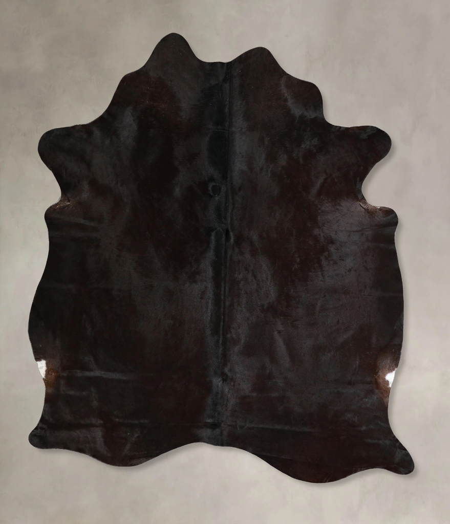 Solid Black X-Large Brazilian Cowhide Rug 7'1"H x 5'8"W #A44884 by Hudson Hides