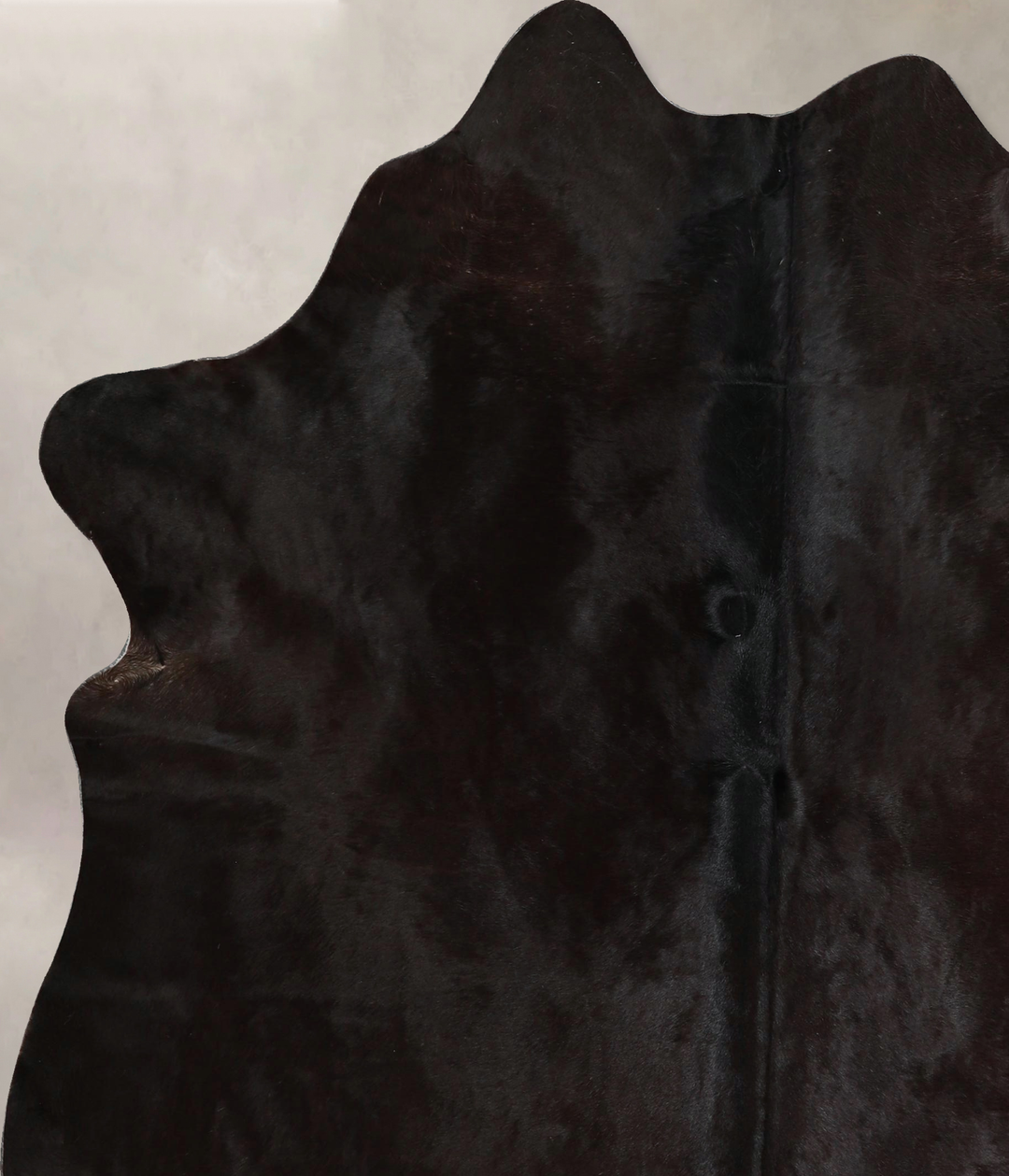 Solid Black X-Large Brazilian Cowhide Rug 7'1"H x 5'8"W #A44884 by Hud
