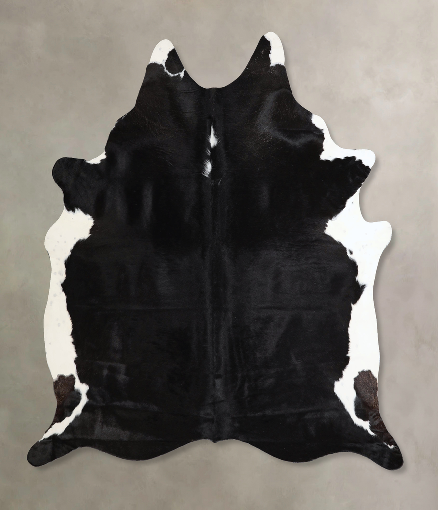 Black and White X-Large Brazilian Cowhide Rug 6'11"H x 5'11"W #A44890 by Hudson Hides