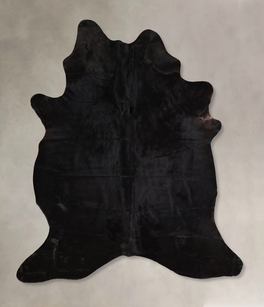 Solid Black X-Large Brazilian Cowhide Rug 7'2"H x 6'1"W #A44891 by Hudson Hides