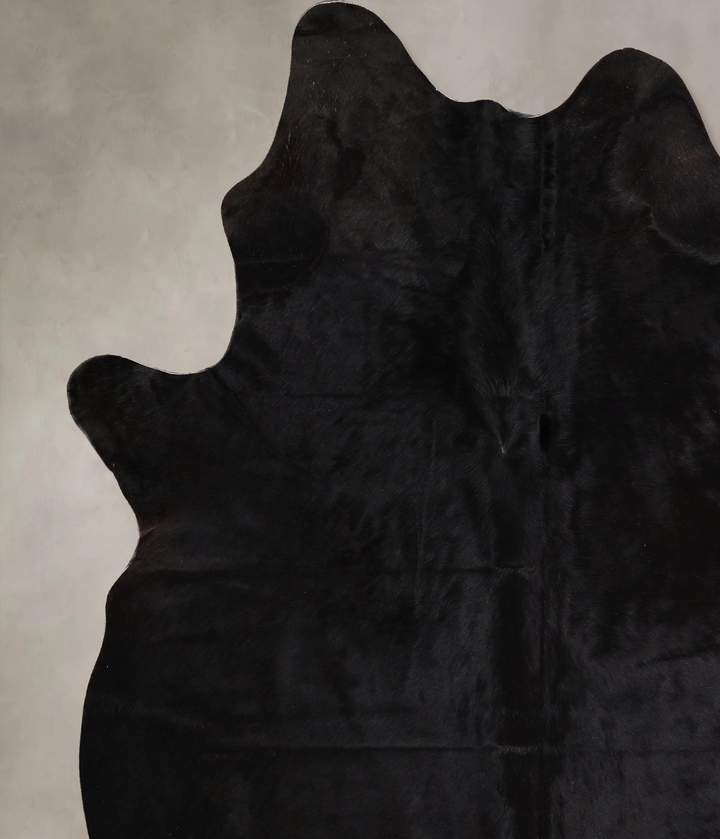 Solid Black X-Large Brazilian Cowhide Rug 7'2"H x 6'1"W #A44891 by Hudson Hides