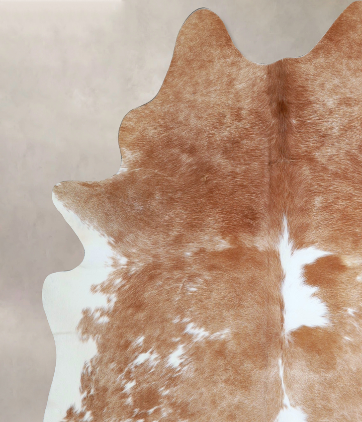 Beige and White X-Large Brazilian Cowhide Rug 7'0"H x 6'5"W #A44901 by Hudson Hides