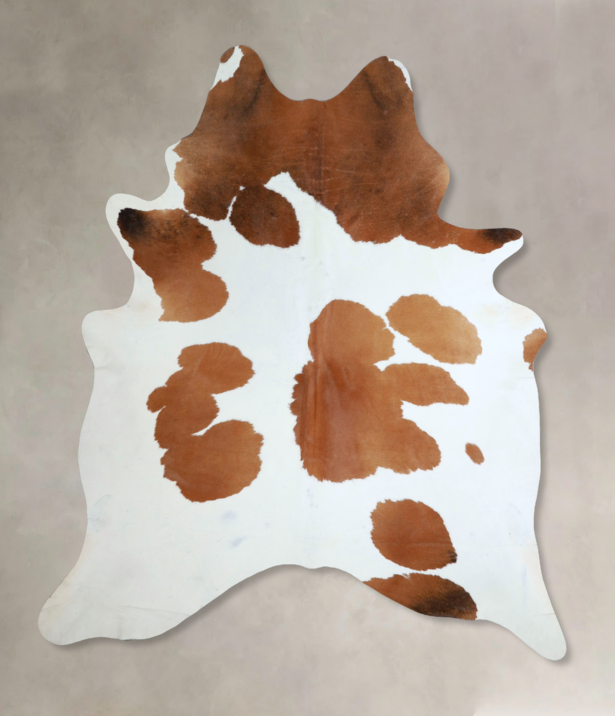 Brown and White X-Large Brazilian Cowhide Rug 7'6"H x 6'5"W #A44903 by Hudson Hides