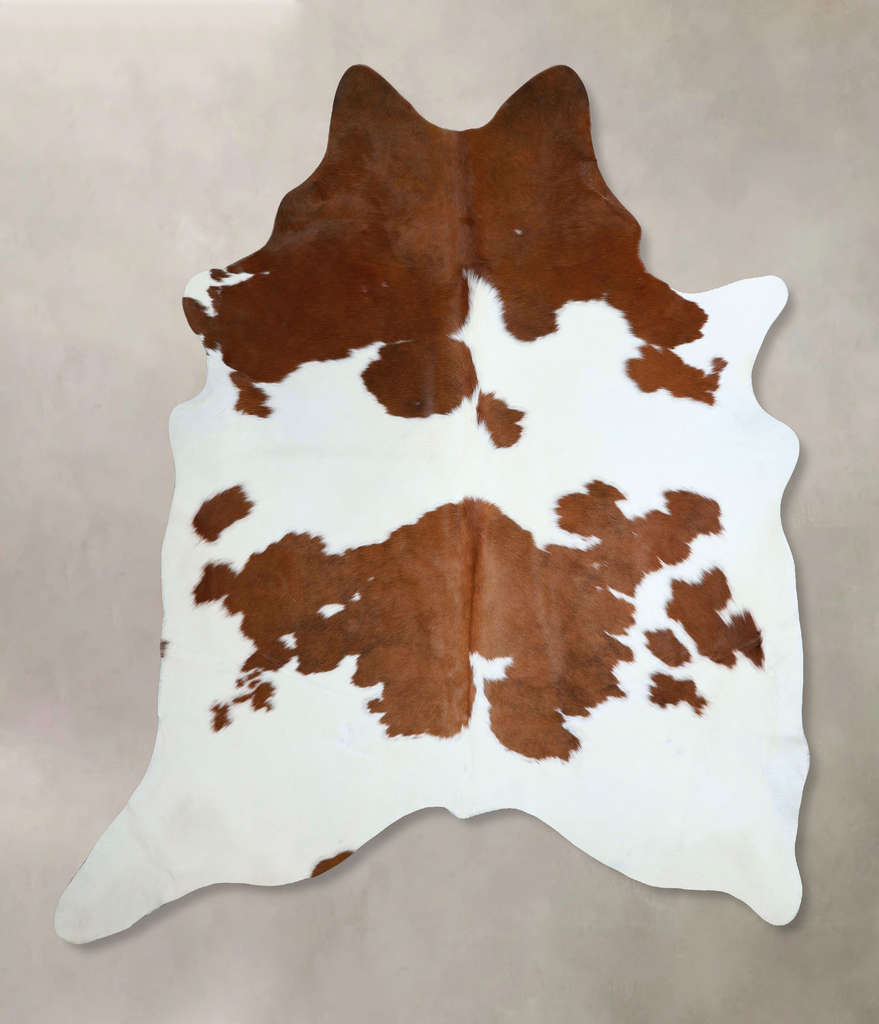 Brown and White X-Large Brazilian Cowhide Rug 7'4"H x 6'6"W #A44906 by Hudson Hides