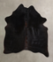 Solid Black Large Brazilian Cowhide Rug 6'8