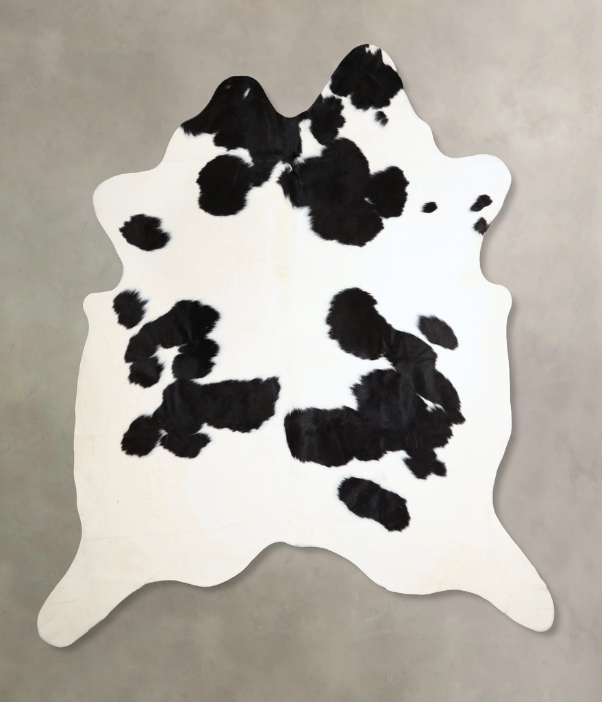 Black and White XX-Large Brazilian Cowhide Rug 7'10"H x 6'11"W #A44918 by Hudson Hides