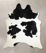 Black and White XX-Large Brazilian Cowhide Rug 8'1"H x 7'3"W #A44921 by Hudson Hides