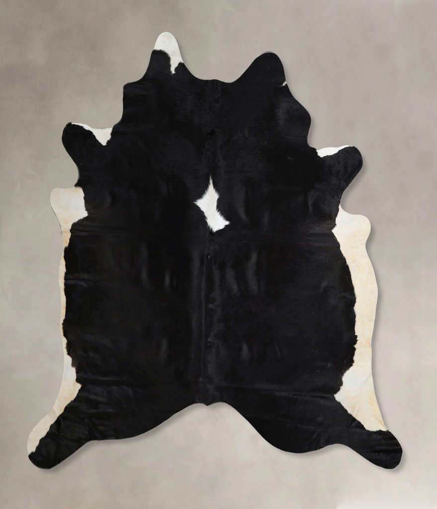 Black and White X-Large Brazilian Cowhide Rug 6'11"H x 6'6"W #A44928 by Hudson Hides
