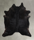 Solid Black XX-Large Brazilian Cowhide Rug 7'7"H x 6'11"W #A44956 by Hudson Hides