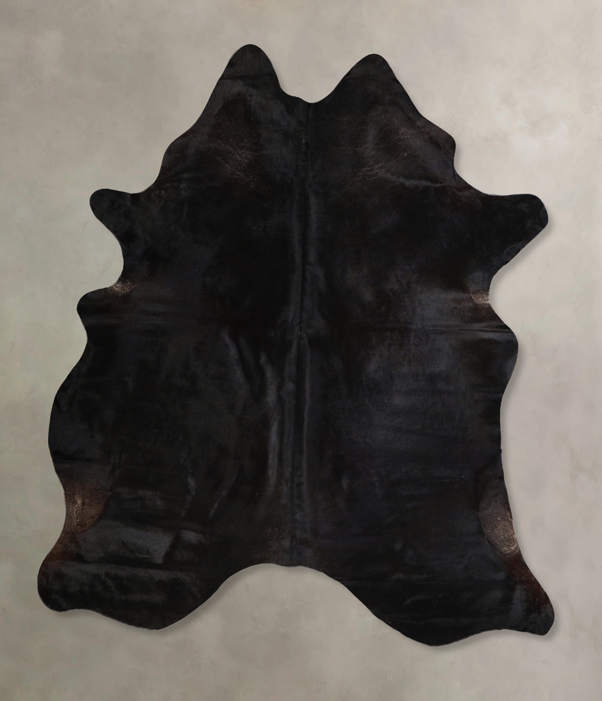 Solid Black X-Large Brazilian Cowhide Rug 7'8"H x 5'11"W #A44963 by Hudson Hides