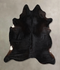 Solid Black X-Large Brazilian Cowhide Rug 7'5