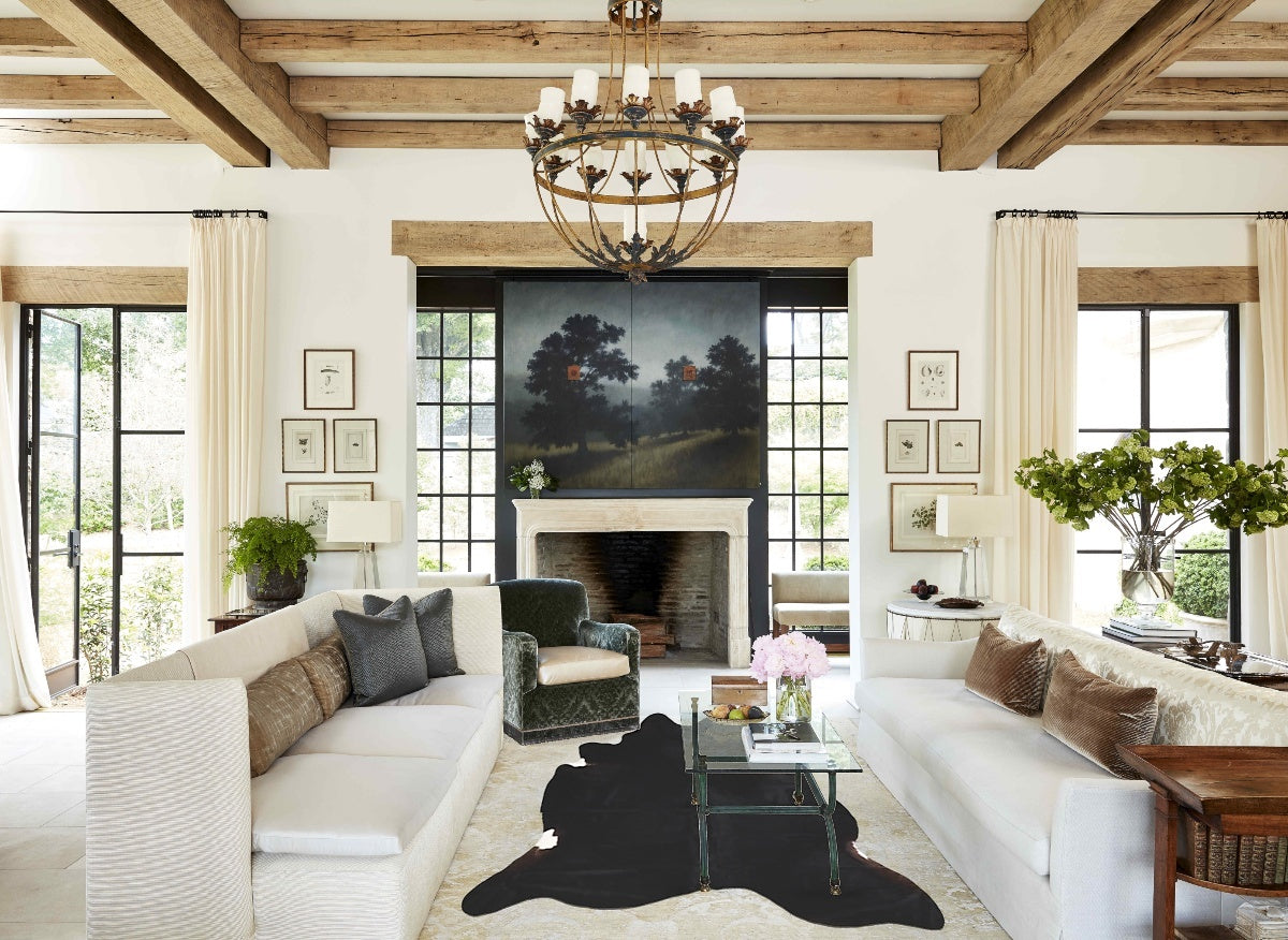 Solid Black Cowhide Rug #A44966