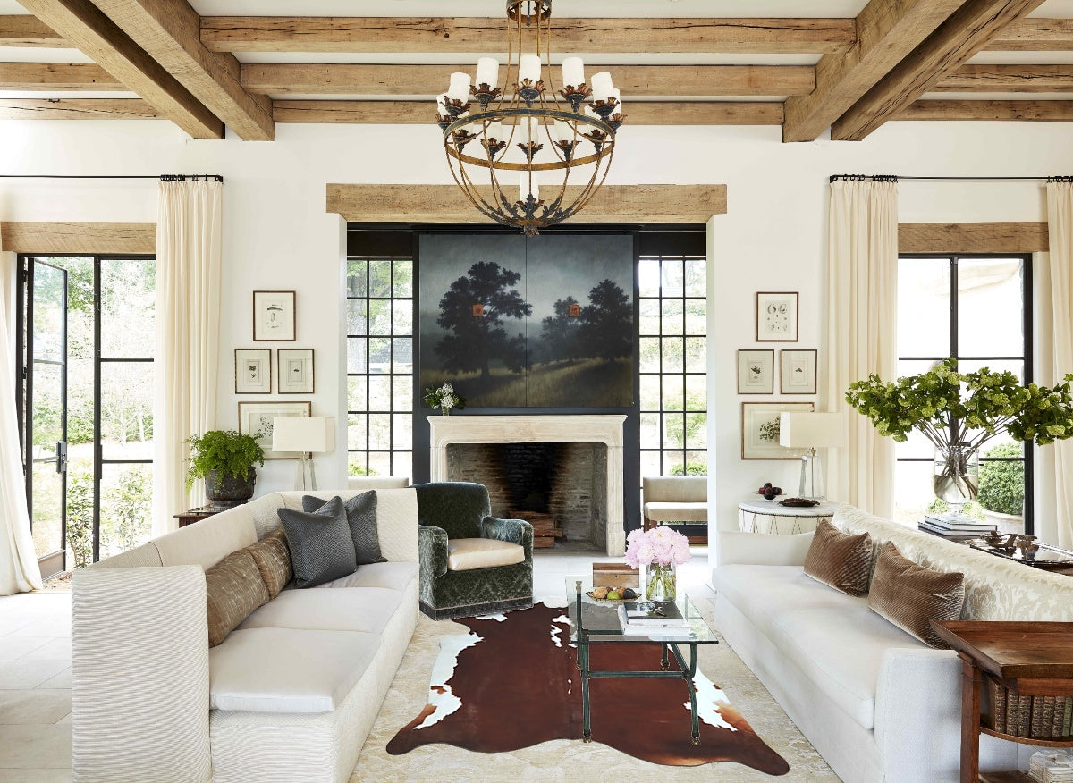 Hereford XX-Large Brazilian Cowhide Rug 8'2"H x 6'11"W #A44967 by Hudson Hides