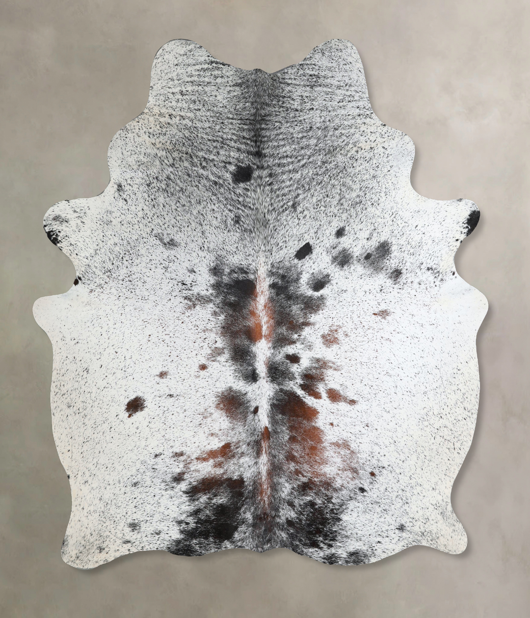 Salt and Pepper Brown Large Brazilian Cowhide Rug 6'4"H x 5'7"W #A4499