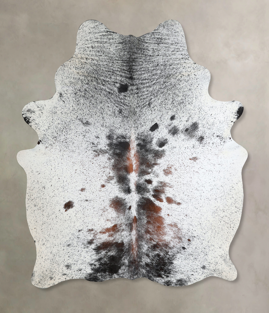 Salt and Pepper Brown Large Brazilian Cowhide Rug 6'4"H x 5'7"W #A44997 by Hudson Hides