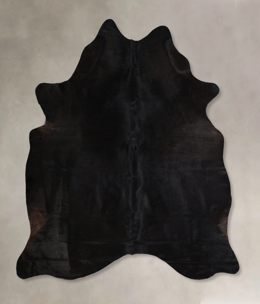 Solid Black X-Large Brazilian Cowhide Rug 6'10"H x 6'1"W #A45002 by Hudson Hides