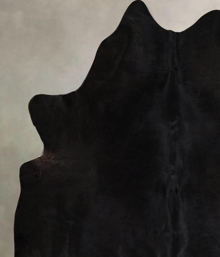 Solid Black X-Large Brazilian Cowhide Rug 6'10"H x 6'1"W #A45002 by Hudson Hides