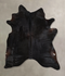 Solid Black X-Large Brazilian Cowhide Rug 7'5