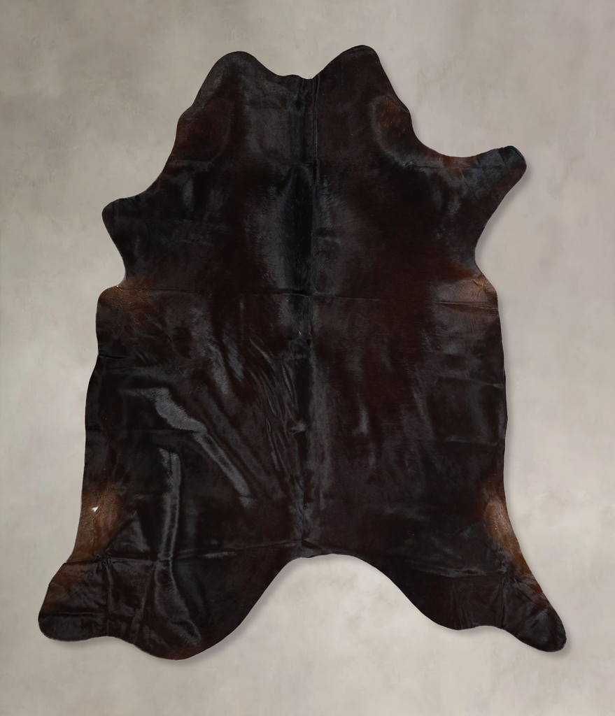 Solid Black X-Large Brazilian Cowhide Rug 6'10"H x 6'4"W #A45031 by Hudson Hides