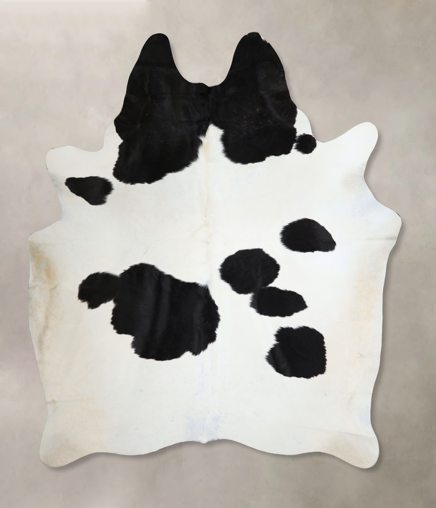Black and White XX-Large Brazilian Cowhide Rug 8'0"H x 6'11"W #A45036 by Hudson Hides