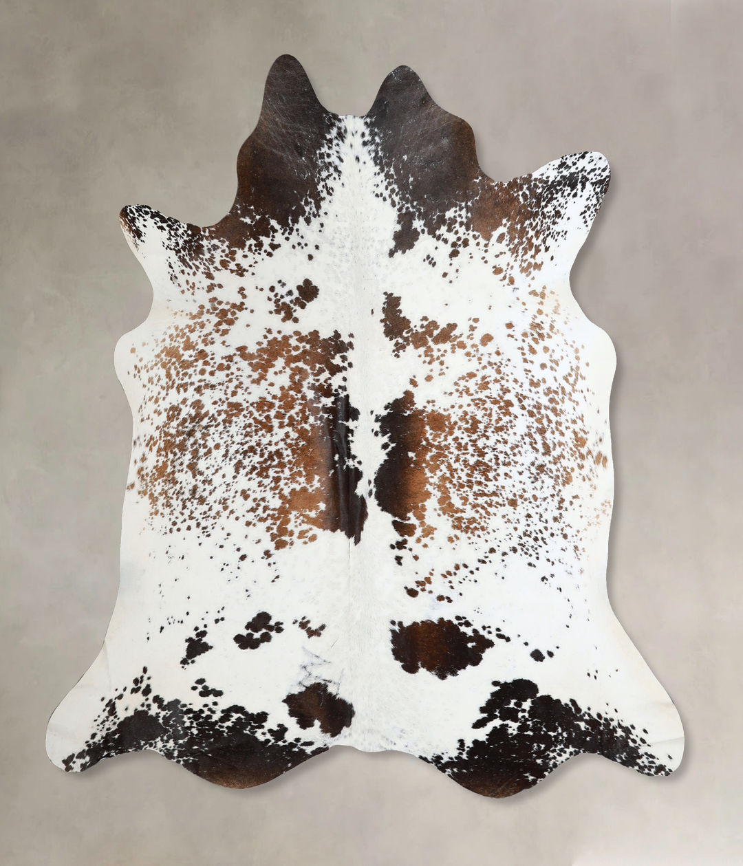 Salt and Pepper Brown X-Large Brazilian Cowhide Rug 6'2"H x 6'9"W #A45