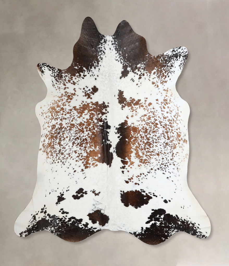 Salt and Pepper Brown X-Large Brazilian Cowhide Rug 6'2"H x 6'9"W #A45038 by Hudson Hides