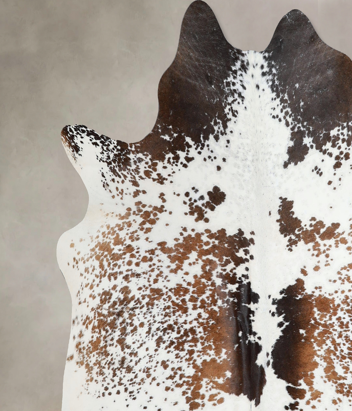 Salt and Pepper Brown X-Large Brazilian Cowhide Rug 6'2"H x 6'9"W #A45038 by Hudson Hides