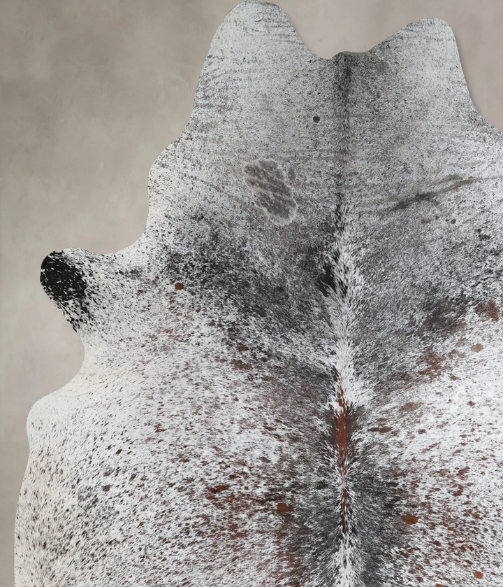 Salt and Pepper Black X-Large Brazilian Cowhide Rug 7'6"H x 6'1"W #A45040 by Hudson Hides