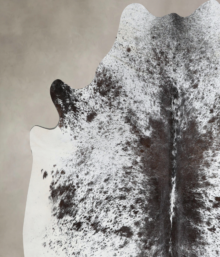 Salt and Pepper Black X-Large Brazilian Cowhide Rug 6'4"H x 6'4"W #A45048 by Hudson Hides