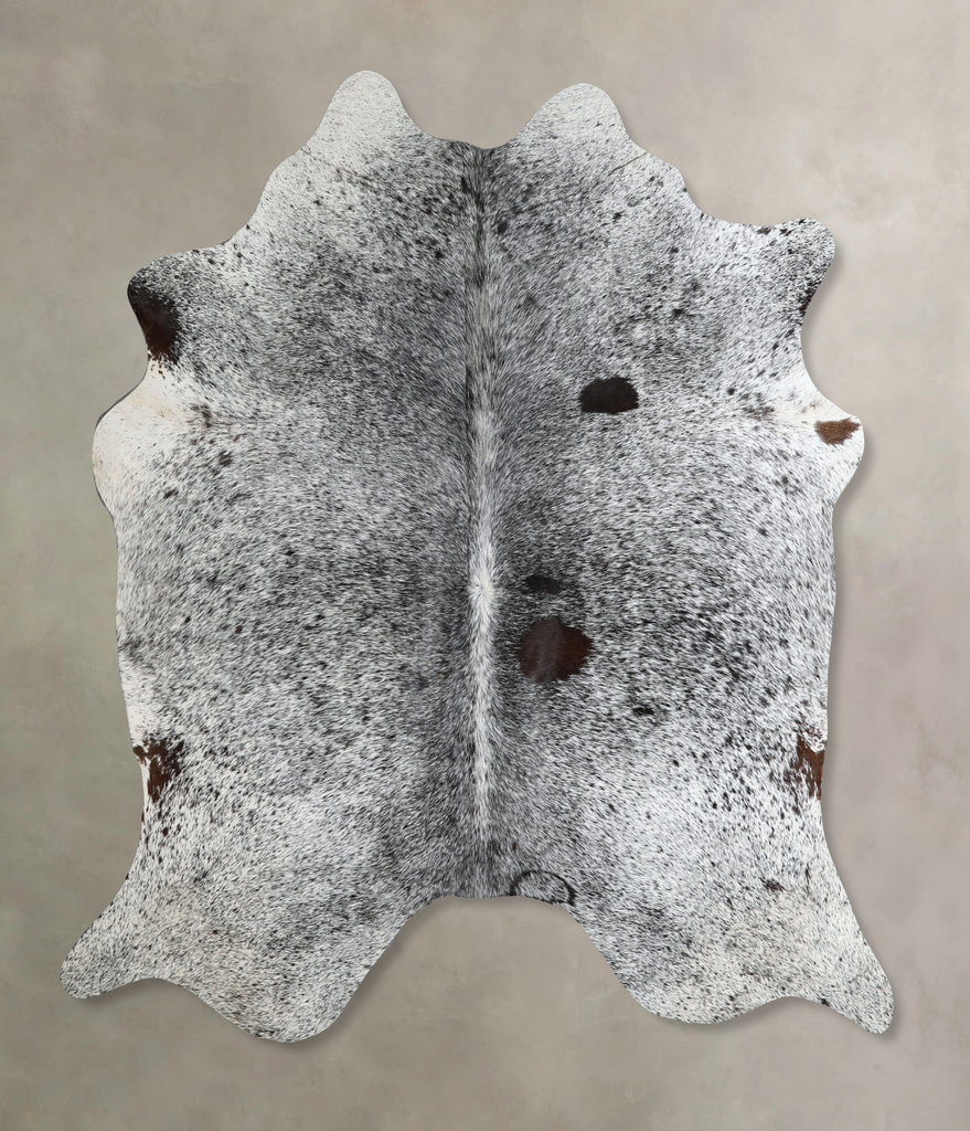 Salt and Pepper Black X-Large Brazilian Cowhide Rug 6'5"H x 6'3"W #A45049 by Hudson Hides