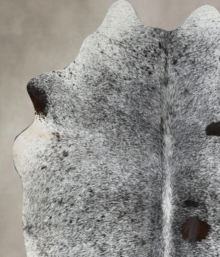 Salt and Pepper Black X-Large Brazilian Cowhide Rug 6'5"H x 6'3"W #A45049 by Hudson Hides