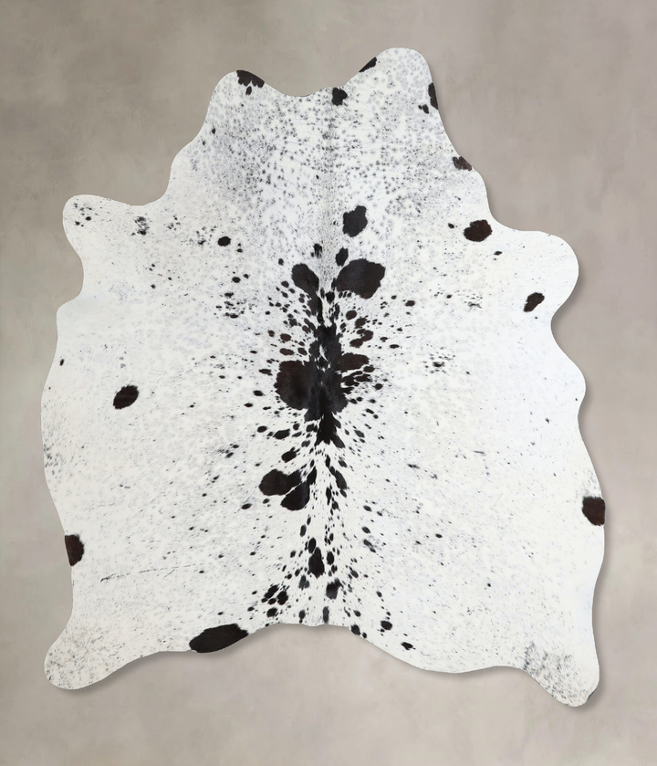 Salt and Pepper Black Large Brazilian Cowhide Rug 6'1"H x 5'0"W #A45050 by Hudson Hides