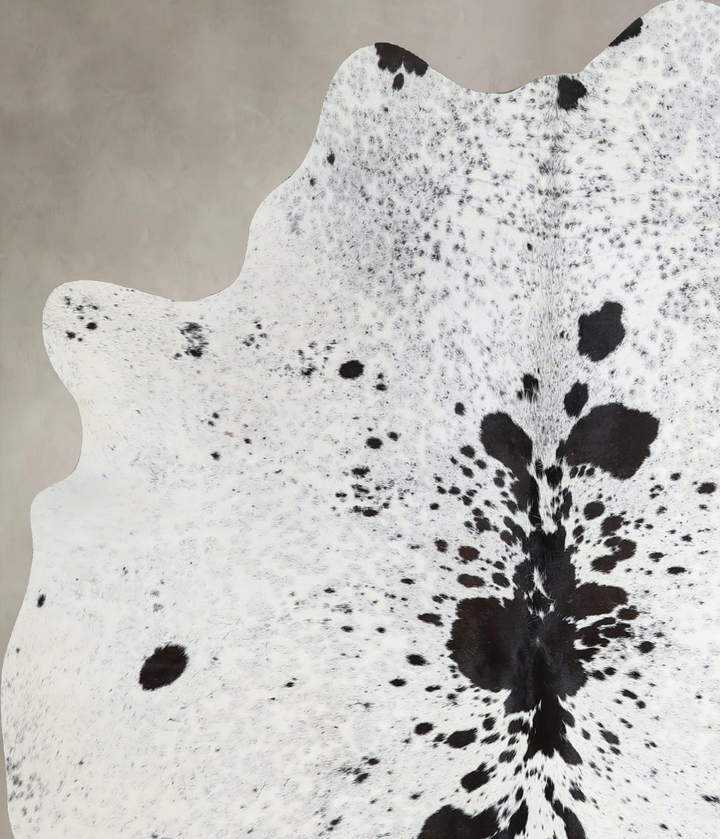 Salt and Pepper Black Large Brazilian Cowhide Rug 6'1"H x 5'0"W #A45050 by Hudson Hides