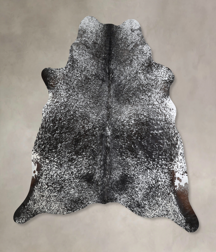 Salt and Pepper Black Large Brazilian Cowhide Rug 6'6"H x 5'11"W #A45058 by Hudson Hides