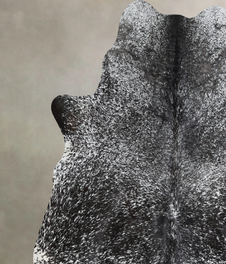 Salt and Pepper Black Large Brazilian Cowhide Rug 6'6"H x 5'11"W #A45058 by Hudson Hides