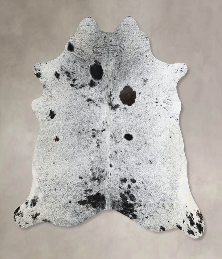 Salt and Pepper Black Large Brazilian Cowhide Rug 6'5"H x 6'0"W #A45062 by Hudson Hides