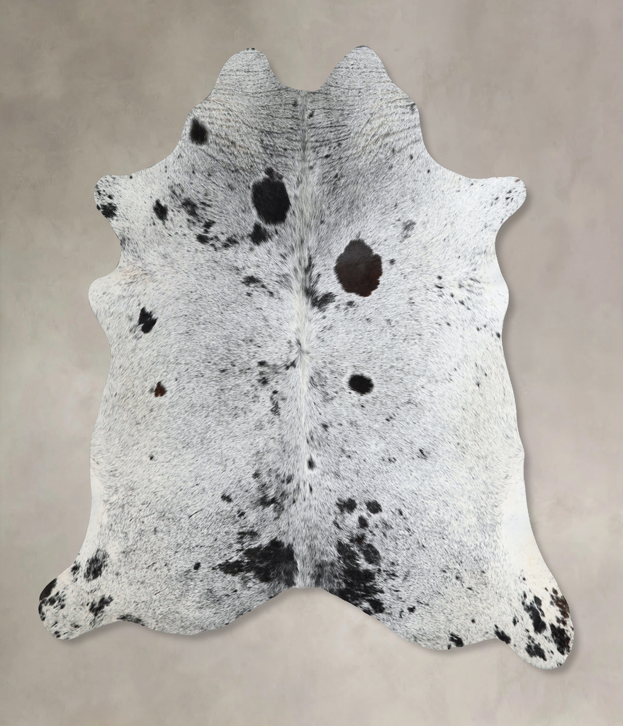 Salt and Pepper Black Large Brazilian Cowhide Rug 6'5"H x 6'0"W #A45062 by Hudson Hides